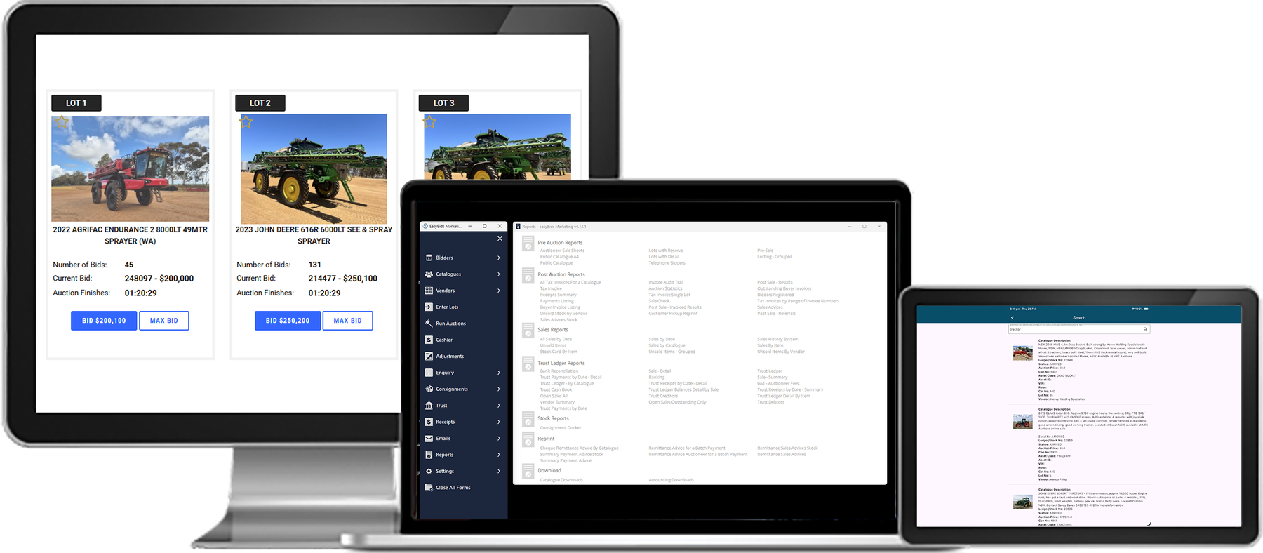 The EasyBids back-end auction ecommerce system